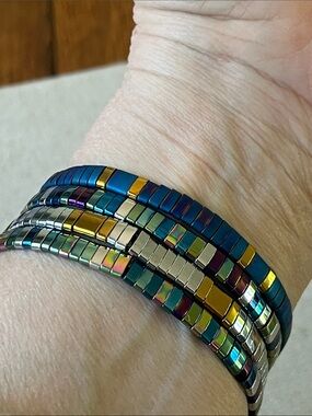 Miyuki Tila Chrome Mix Bead Bracelets